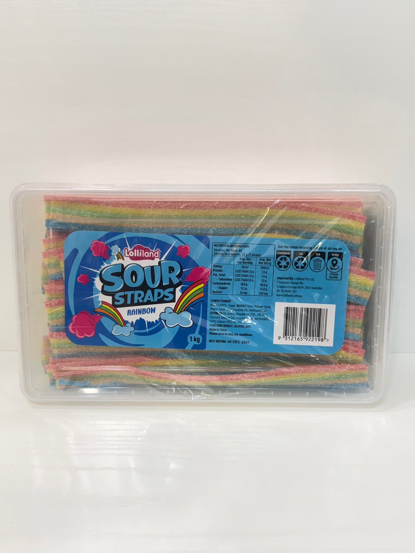 1kg Rainbow Sour Straps