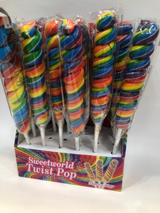 Long Rainbow Swirl Lollypop